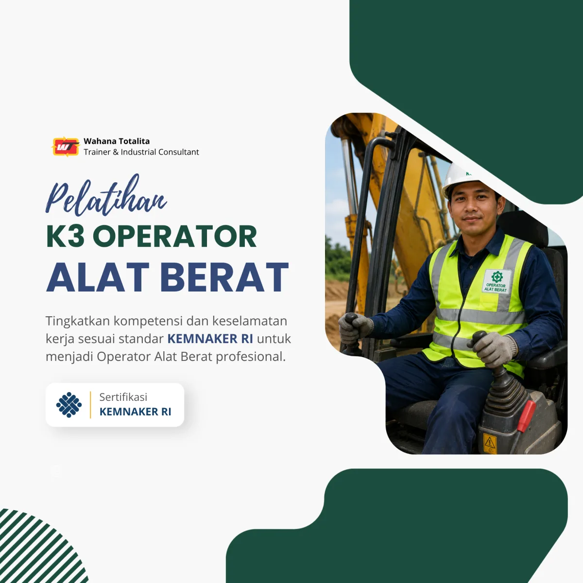 Pelatihan K3 Operator Alat Berat | Sertifikasi KEMNAKER RI