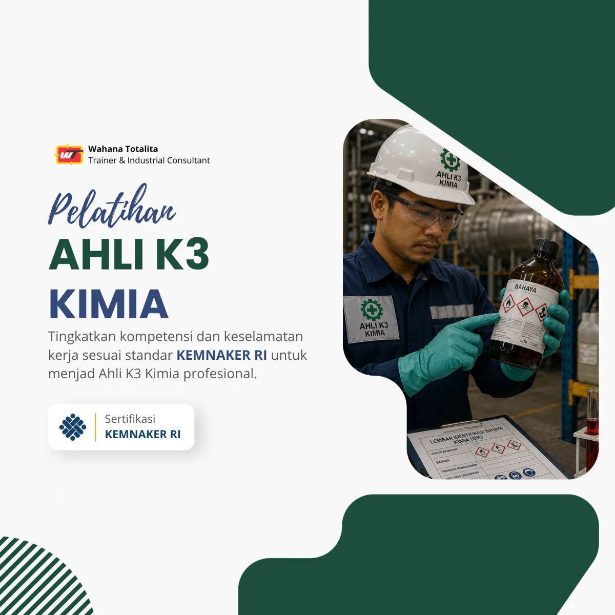 Pelatihan Ahli K3 Kimia | Sertifikasi KEMNAKER RI