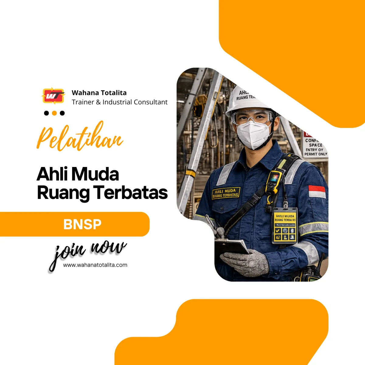 Pelatihan Ahli Muda Ruang Terbatas | Sertifikasi BNSP