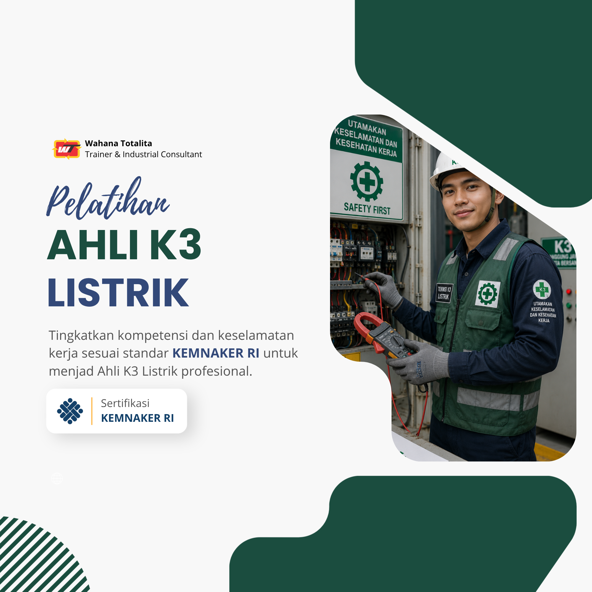 Pelatihan Ahli K3 Listrik | Sertifikasi KEMNAKER RI