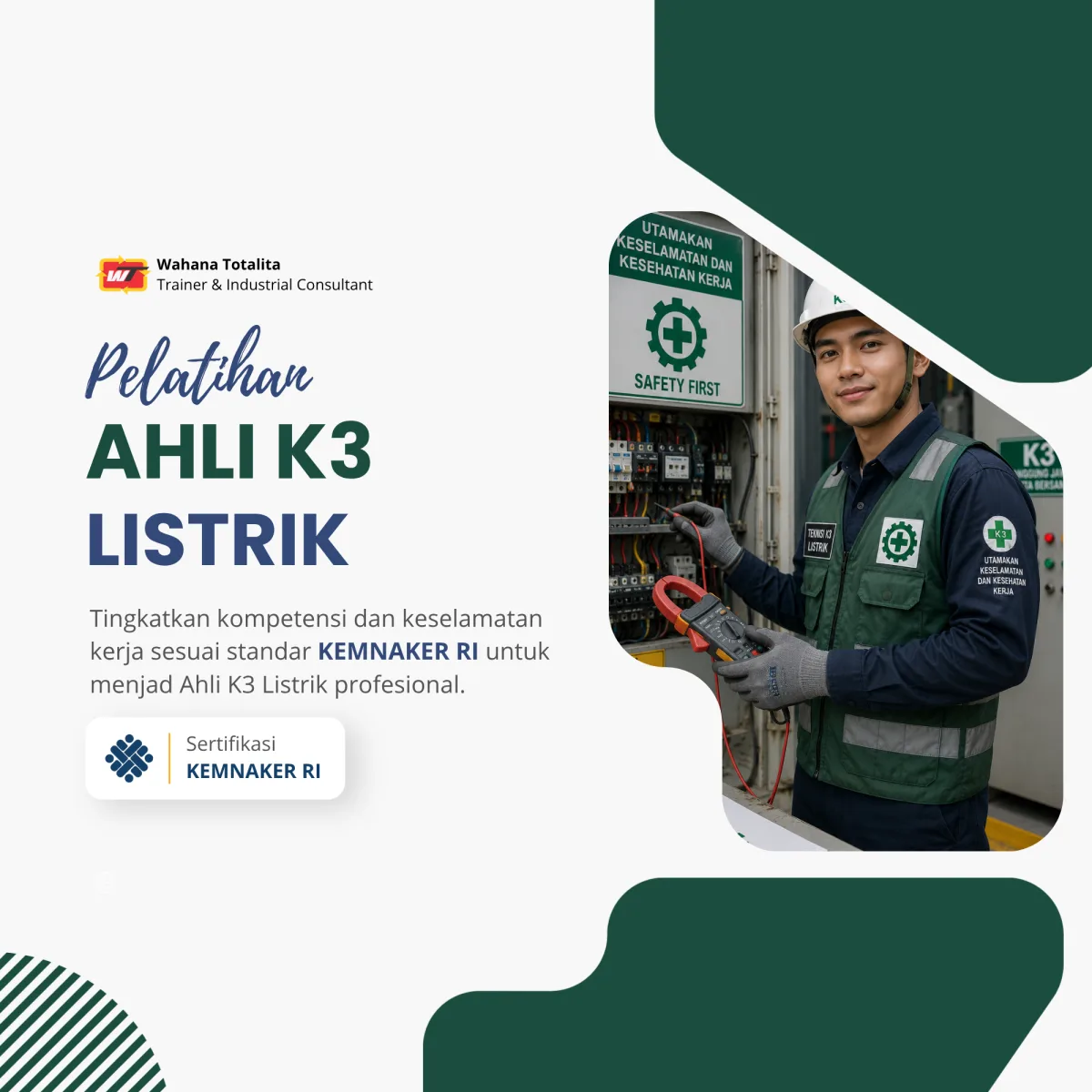 Pelatihan Ahli K3 Listrik | Sertifikasi KEMNAKER RI