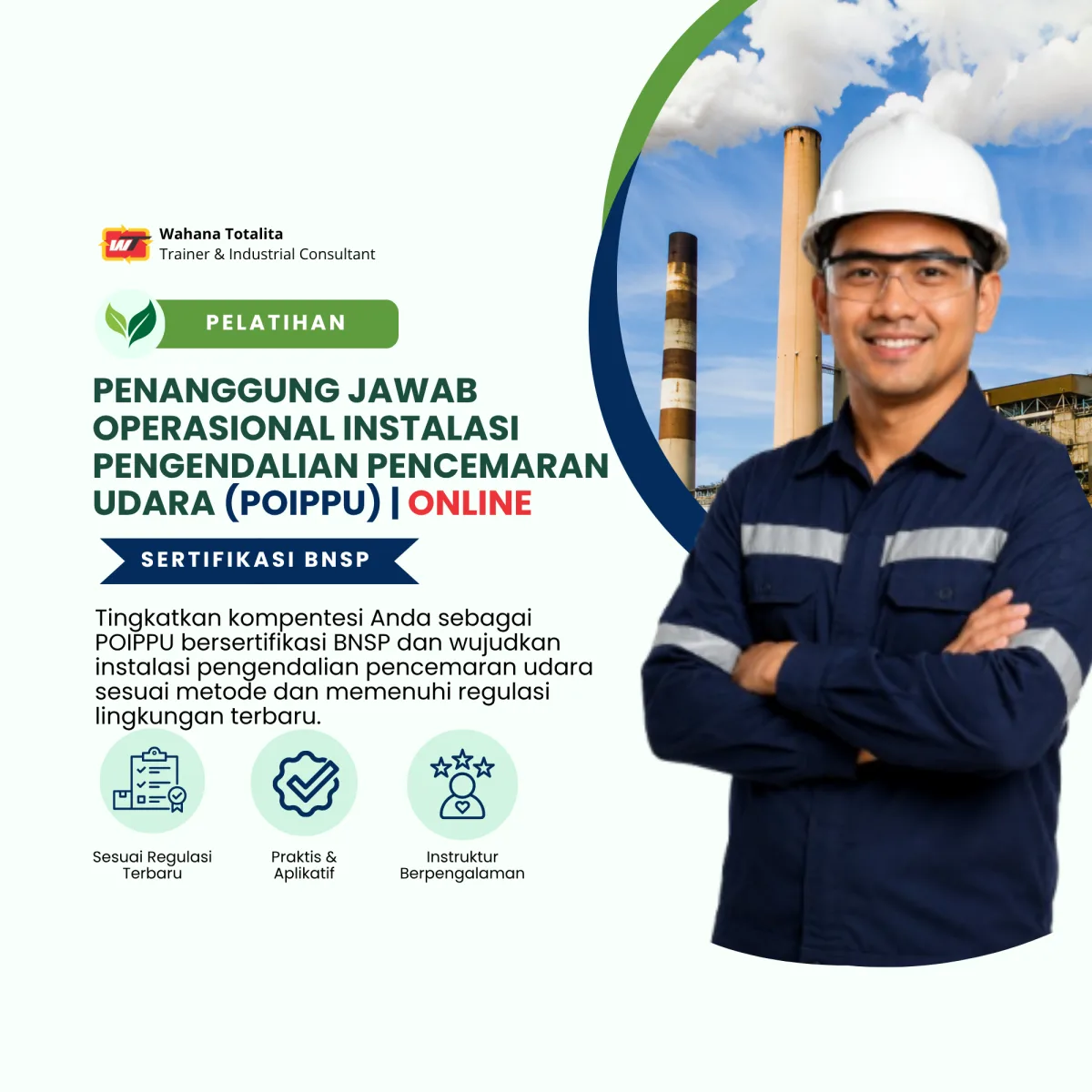 Pelatihan Penanggung Jawab Operasional Instalasi Pengendalian Pencemaran Udara (POIPPU) | Online