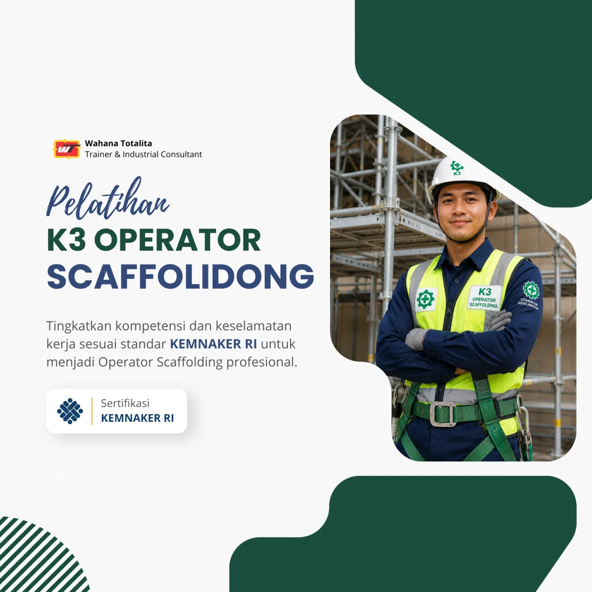 Pelatihan K3 Operator Scaffolding | Sertifikasi KEMNAKER RI