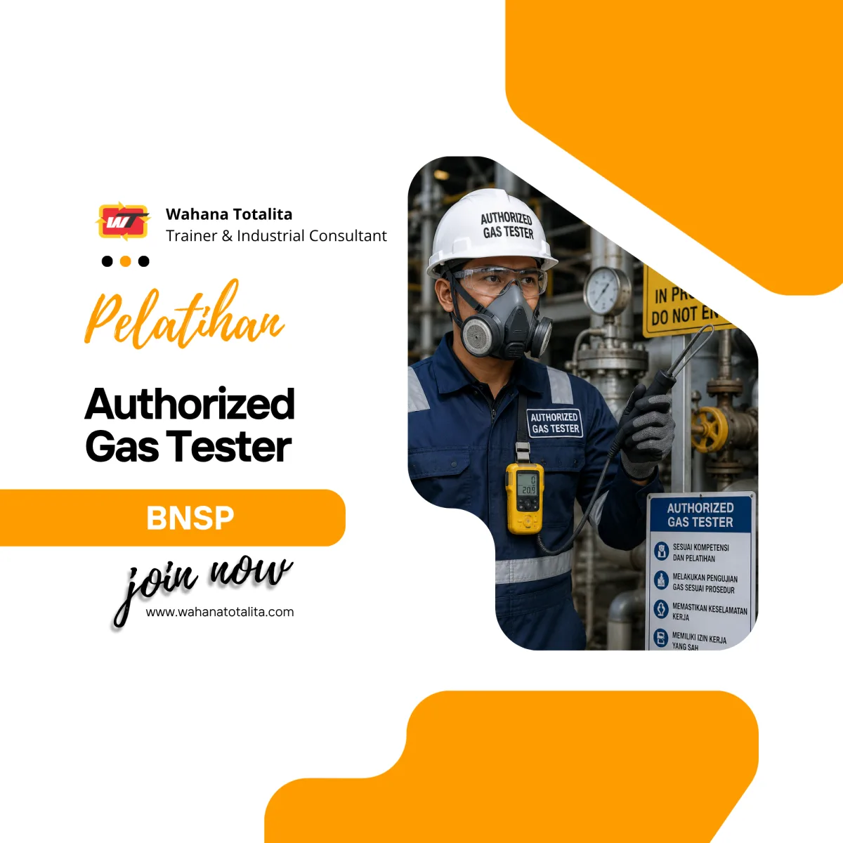 Pelatihan Authorized Gas Tester | Sertifikasi BNSP