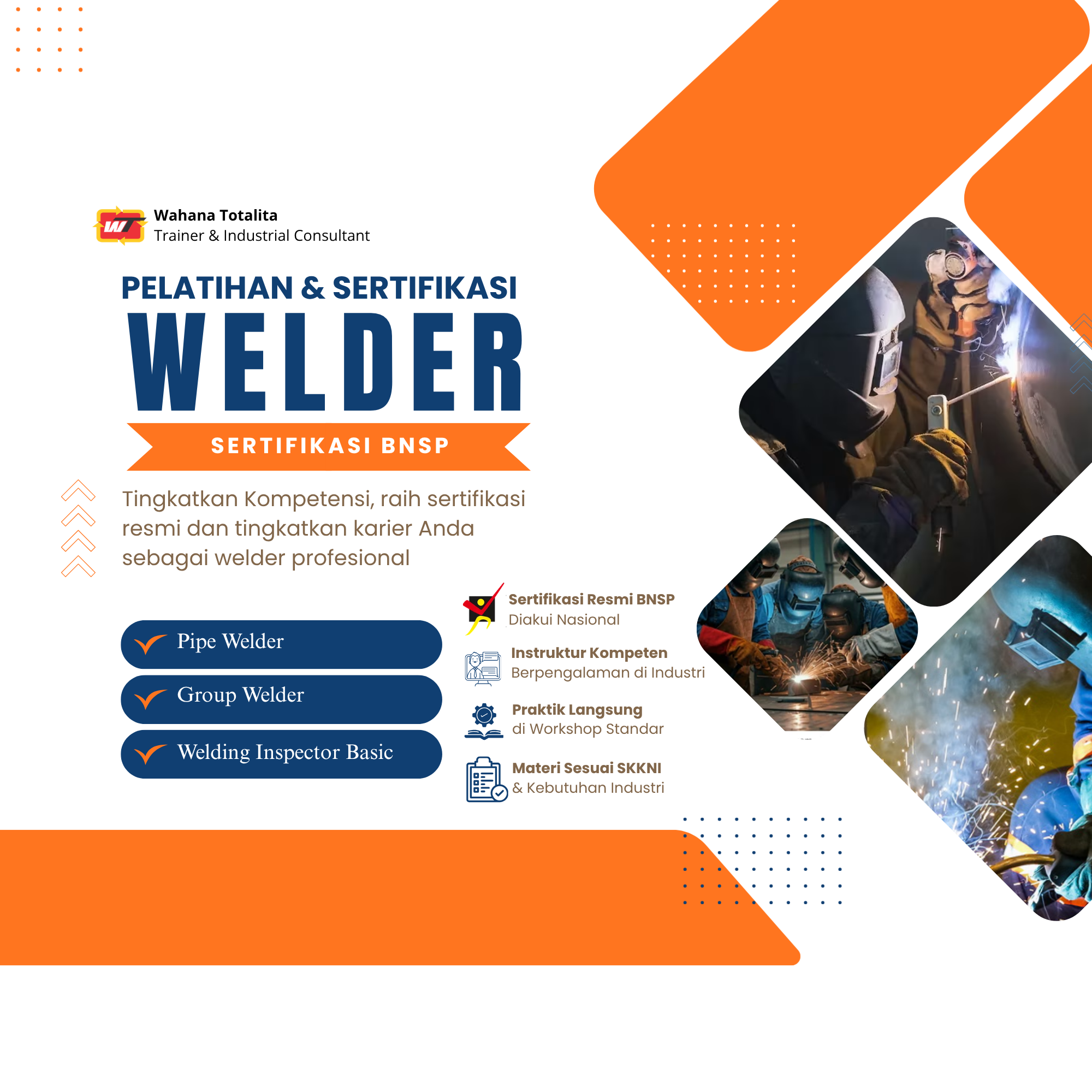 Pelatihan dan Sertifikasi Pipe, Group Welder, Welding Inspector Basic | Sertifikasi BNSP