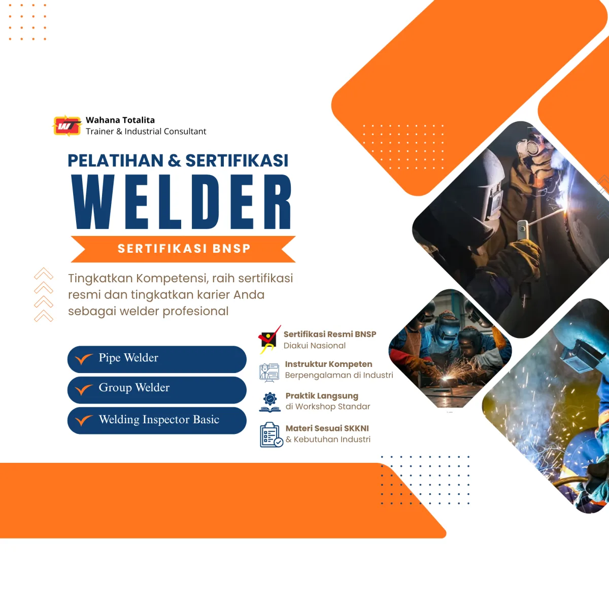 Pelatihan dan Sertifikasi Pipe, Group Welder, Welding Inspector Basic | Sertifikasi BNSP