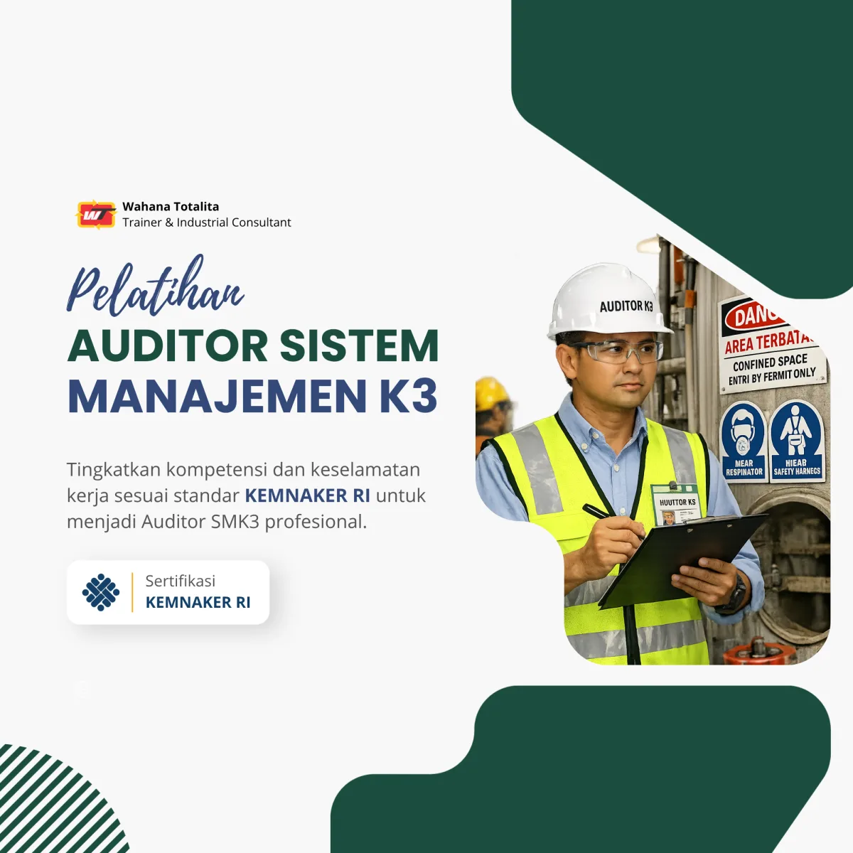 Pelatihan Auditor Sistem Manajemen K3 | Sertifikasi KEMNAKER RI