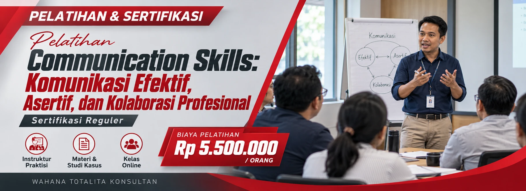 Pelatihan Pelatihan Communication Skills: Komunikasi Efektif, Asertif, dan Kolaborasi Profesional Sertifikasi Reguler