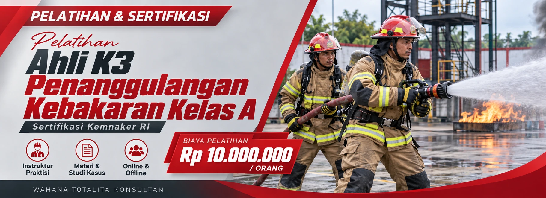 Pelatihan Pelatihan Ahli K3 Penanggulangan Kebakaran Kelas A Sertifikasi Kemnaker RI