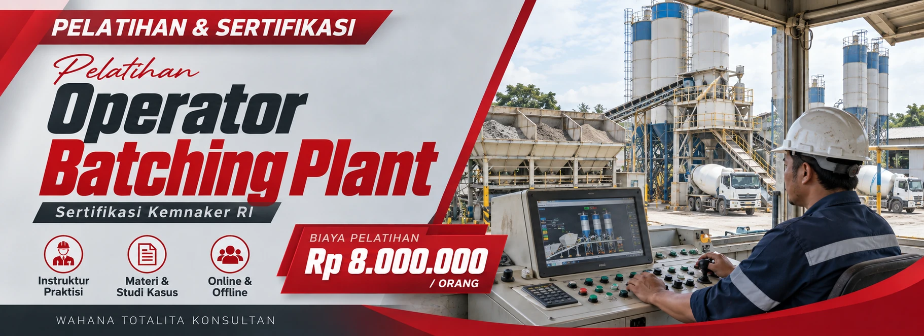 Pelatihan Pelatihan & Sertifikasi Operator Batching Plant Kemnaker RI Sertifikasi KEMNAKER RI