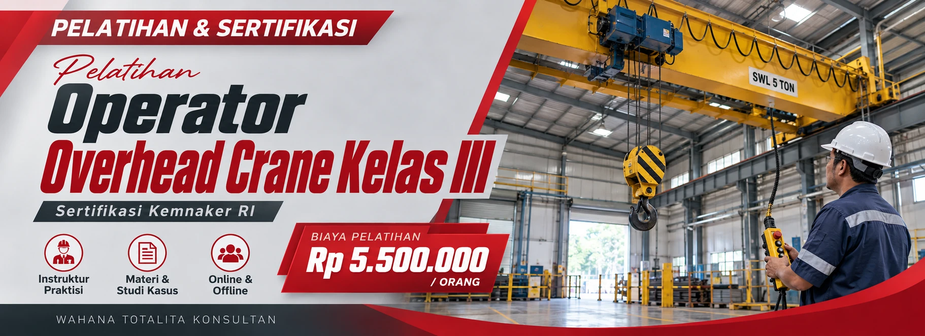 Pelatihan Pelatihan & Sertifikasi Operator Overhead Crane Kelas III Kemnaker RI