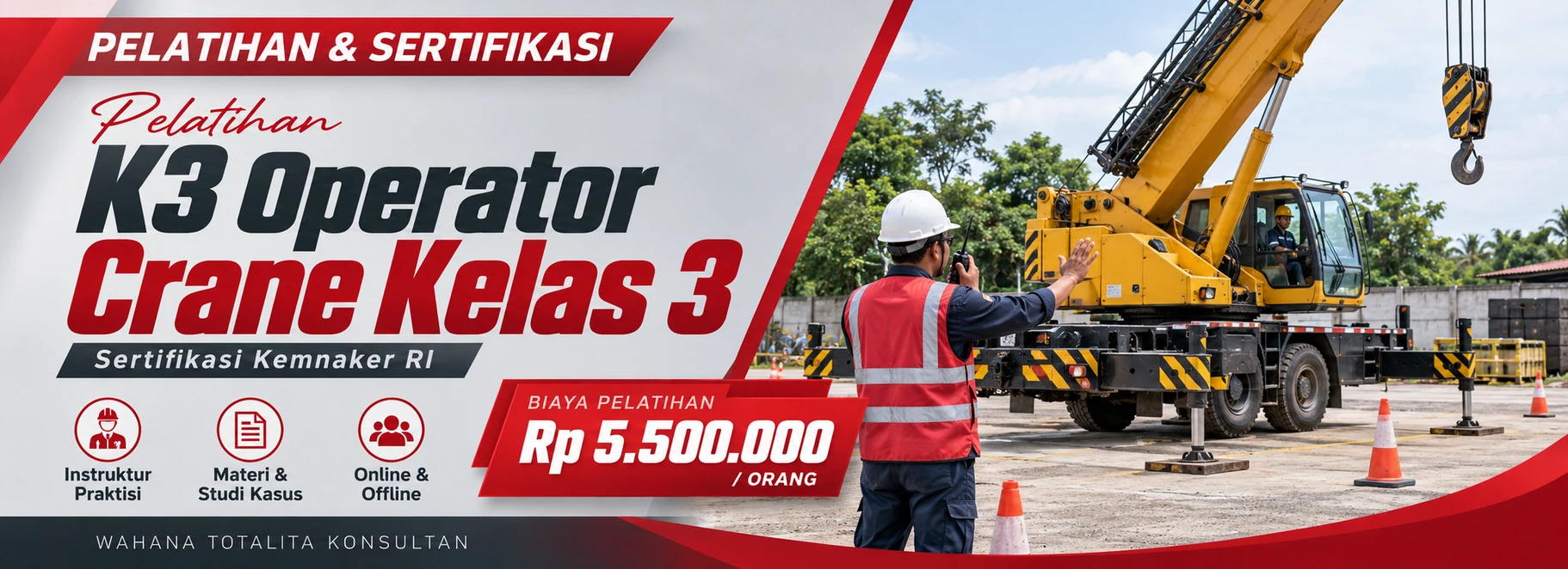 Pelatihan Pelatihan K3 Operator Crane Kelas 3 Sertifikasi Kemnaker RI Sertifikasi KEMNAKER RI