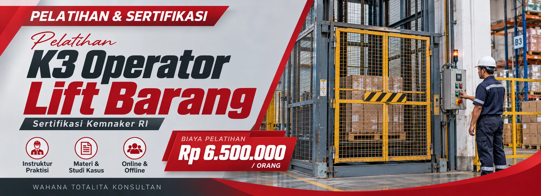 Pelatihan Pelatihan K3 Operator Lift Barang Sertifikasi Kemnaker RI Sertifikasi KEMNAKER RI