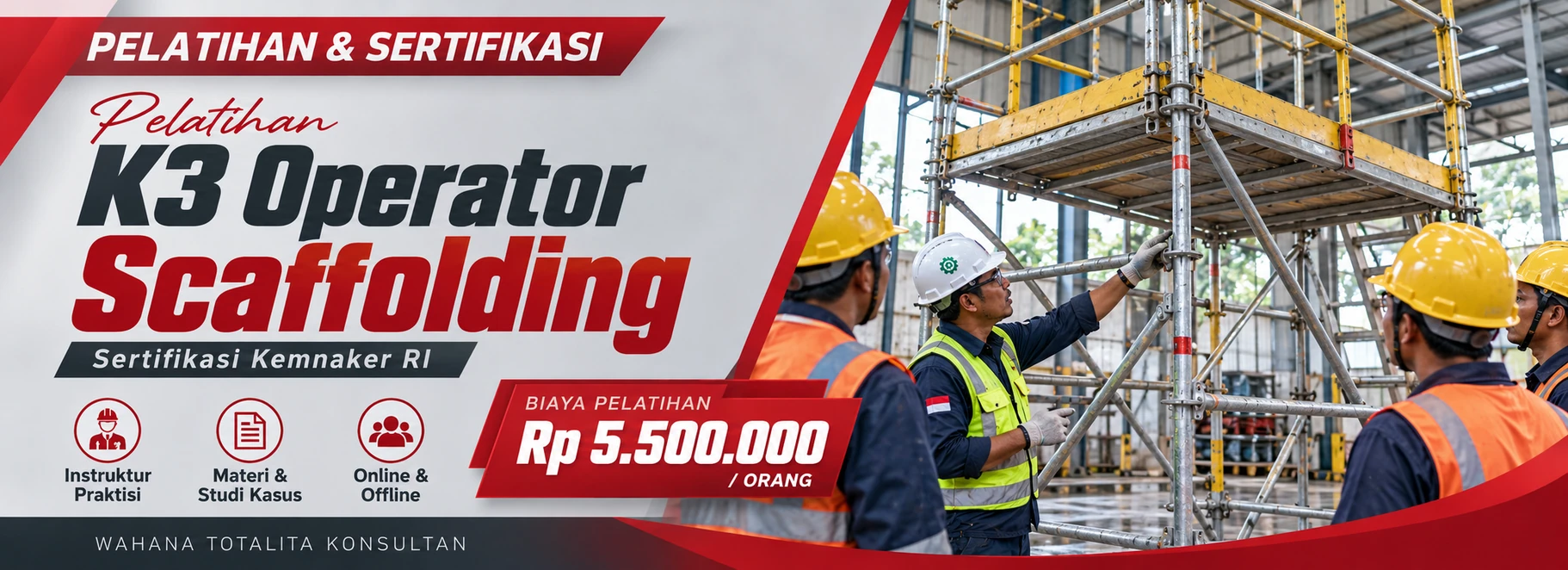 Pelatihan Pelatihan K3 Operator Scaffolding Sertifikasi Kemnaker RI Sertifikasi KEMNAKER RI
