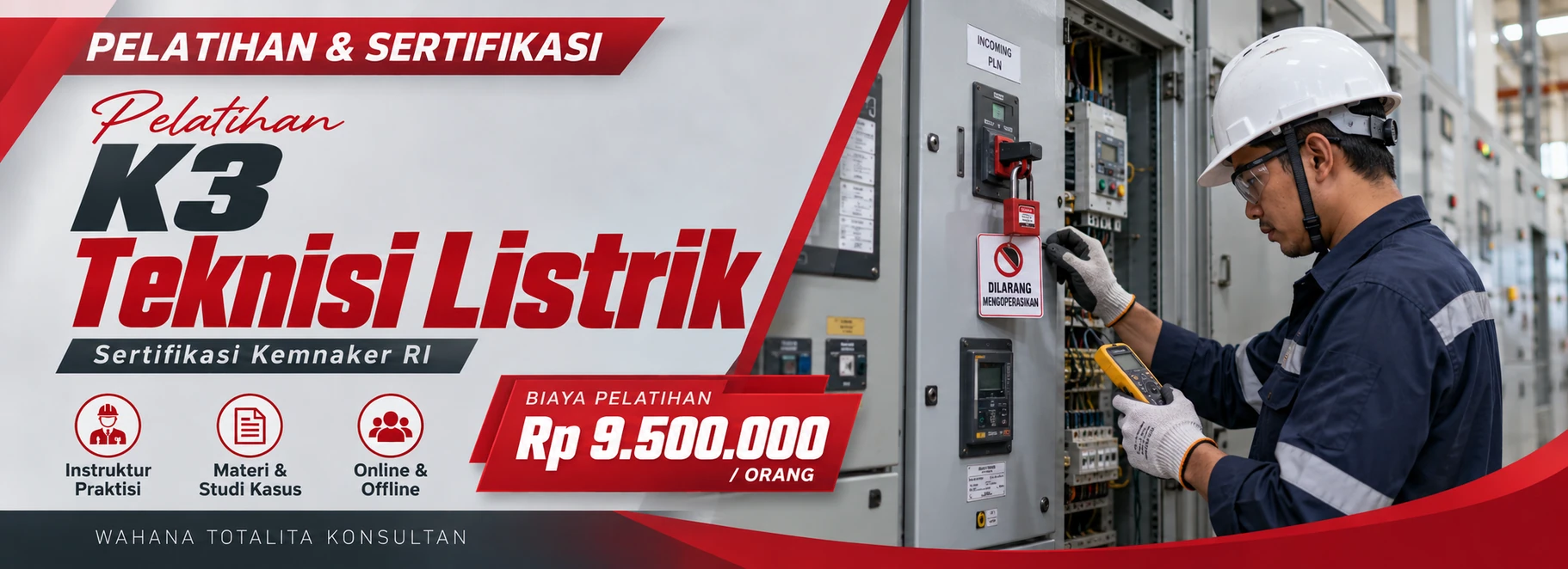 Pelatihan Pelatihan K3 Teknisi Listrik Sertifikasi Kemnaker RI Sertifikasi KEMNAKER RI