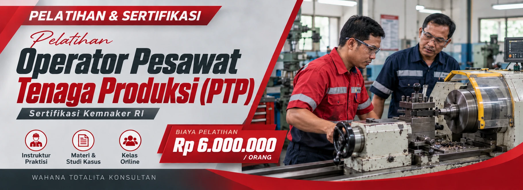Pelatihan Pelatihan Operator Pesawat Tenaga Produksi (PTP) Sertifikasi Kemnaker RI Sertifikasi KEMNAKER RI
