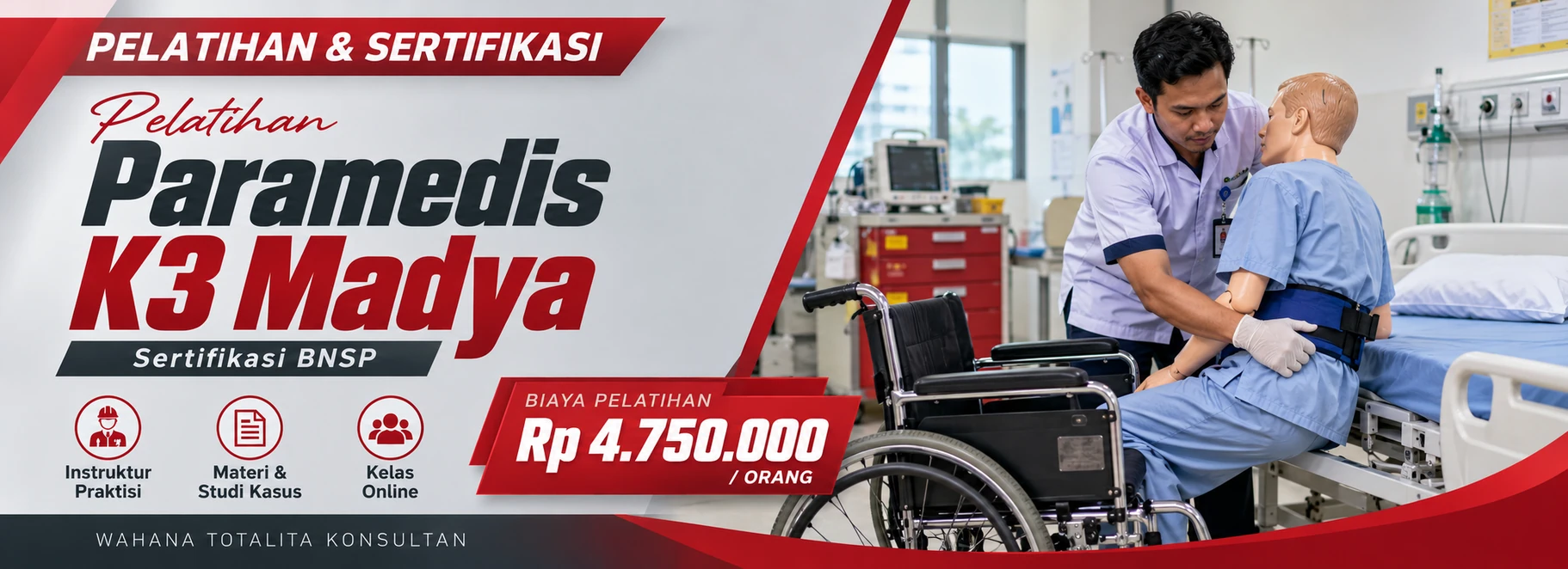 Pelatihan Pelatihan Paramedis K3 Madya Sertifikasi BNSP Online