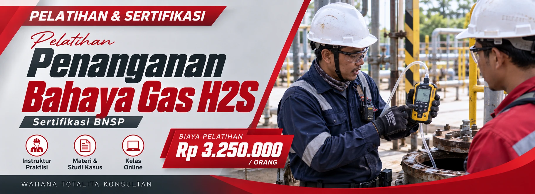 Pelatihan Pelatihan Penanganan Bahaya Gas H2S Sertifikasi BNSP Sertifikasi BNSP