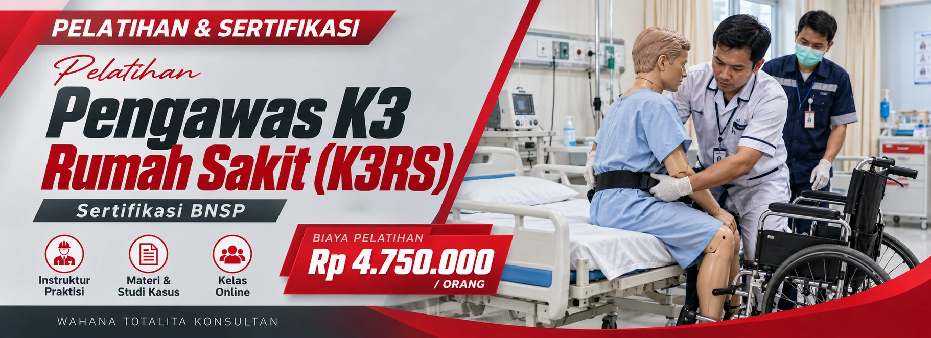 Pelatihan Pelatihan Pengawas K3 Rumah Sakit (K3RS) Sertifikasi BNSP Online