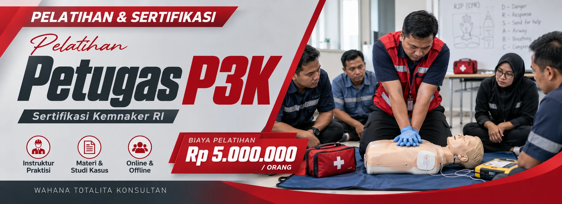 Pelatihan Pelatihan Petugas P3K Sertifikasi Kemnaker RI Sertifikasi KEMNAKER RI