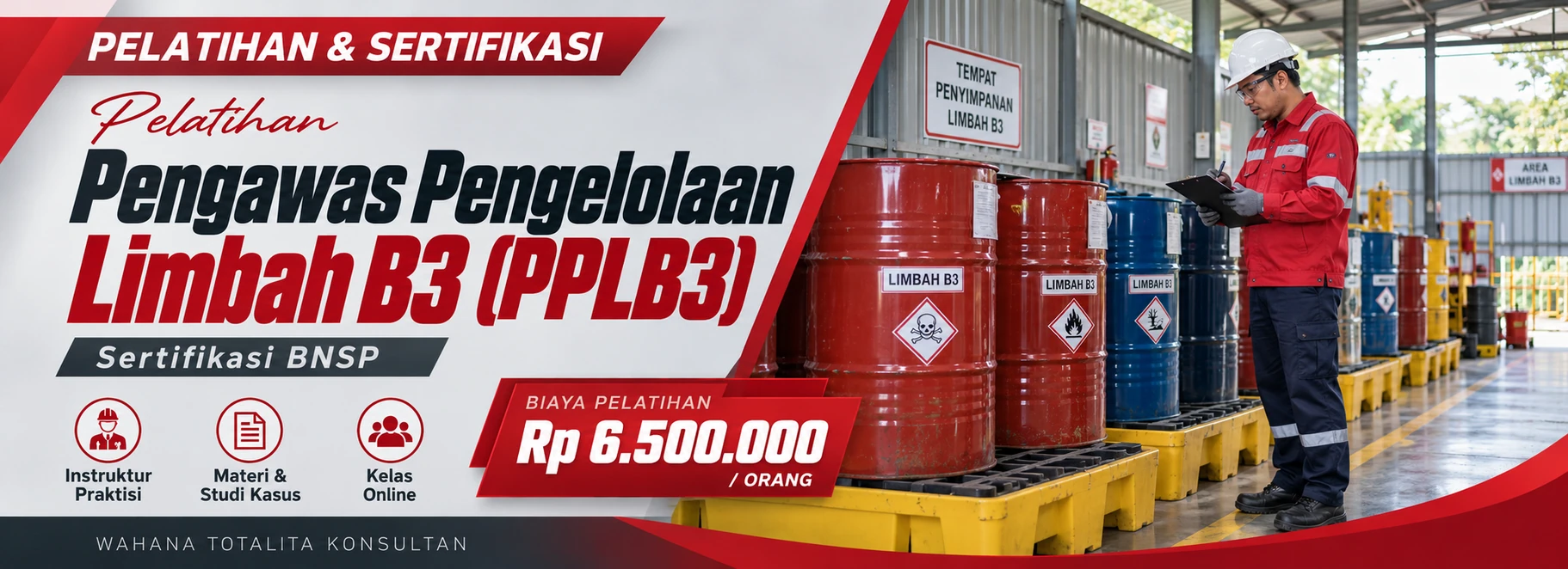 Pelatihan Pelatihan Pengawas Pengelolaan Limbah B3 (PPLB3) Online Bersertifikat BNSP Sertifikasi BNSP