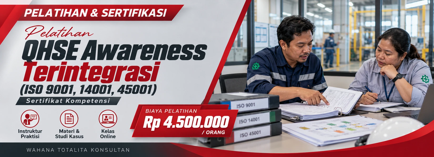 Pelatihan Pelatihan QHSE Awareness Terintegrasi (ISO 9001, 14001, 45001) Online