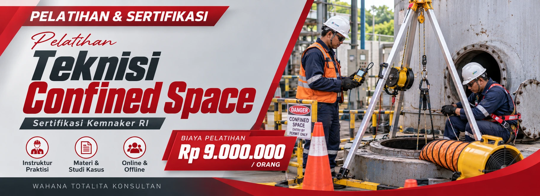Pelatihan Pelatihan Teknisi Confined Space Sertifikasi Kemnaker RI Sertifikasi KEMNAKER RI